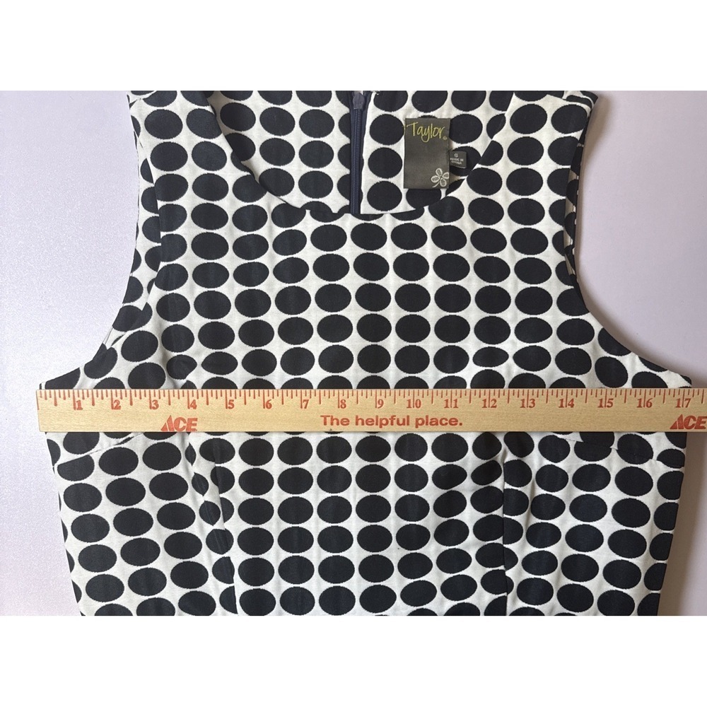Taylor Women's‎ Black/White Dress Size 6 Cocktail Wedding Guest Bow - Picture 4 of 11